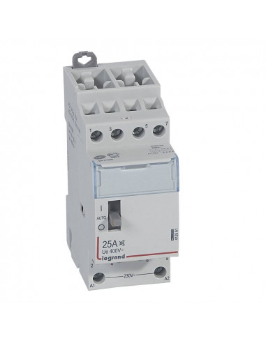 Contacteur de puissance CX³ silencieux bobine 230V 4 Pôles 400V 25A contact 4F 2 modules LEGRAND 412561