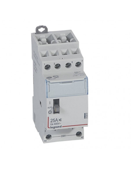 Contacteur de puissance CX³ silencieux bobine 230V 4 Pôles 400V 25A contact 4F 2 modules LEGRAND 412561