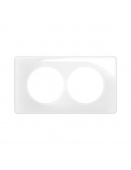 Plaque 2 postes Blanc Emaillé Entr.57mm LEGRAND CP0026