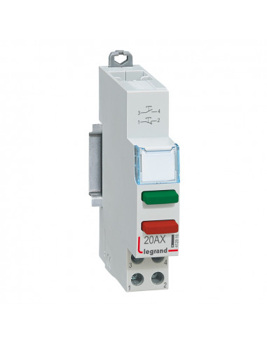 Poussoir modulaire double fonction contact 1NO+1NF sans voyant 1 module LEGRAND 412916