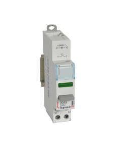 Poussoir modulaire double fonction contact 1NO avec voyant LED vert de 110V~ à 400V~ 1 module LEGRAND 412920