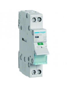 Interrupteur modulaire 2 pôles 32A à voyant HAGER SBB232 2