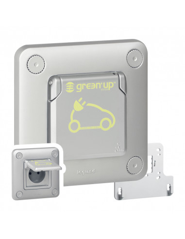 Prise de recharge pour VE Green'up Access avec volet IP55 IK10 Fixation saillie/encatrée Modes 1 ou 2 16A 230V LEGRAND 077897