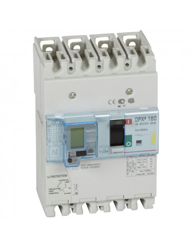 Disjoncteur magnétothermique différentiel DPX³160 pouvoir de coupure 16kA 400V 4 Pôles 63A  LEGRAND 420033
