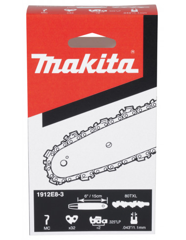 Chaîne 15 cm 80TXL 0,325’’ 1,1 mm 32 maillons MAKITA 1912E8-3