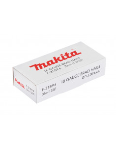 5000 Clous tête homme mini brads 18 Ga galvanisés pour cloueurs pneumatiques (DBN500, SKN12, NT45A, IM50) 30mm MAKITA F-31896 2