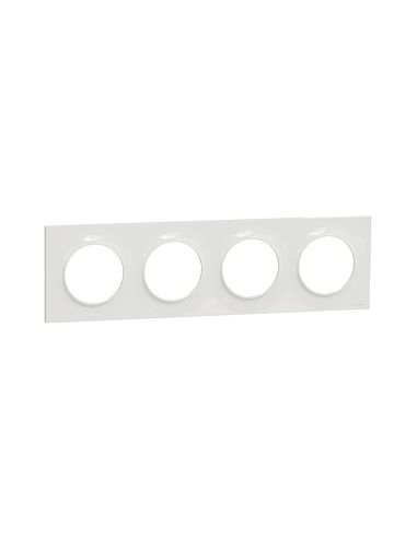 Plaque 4 postes H/V entraxe 71mm blanc Odace styl 2011 Schneider S520708