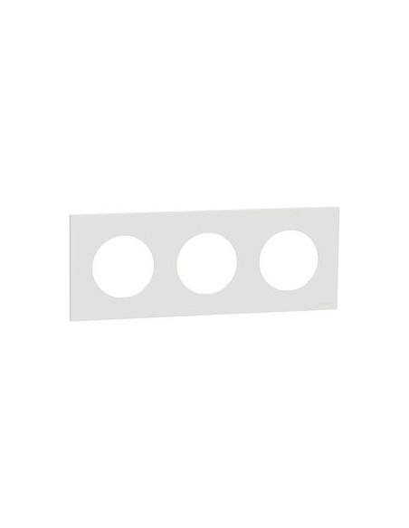 Odace plaque de finition 3 postes couleur Blanc craie SCHNEIDER S920706