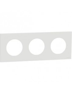 Odace plaque de finition 3 postes couleur Blanc craie SCHNEIDER S920706 2