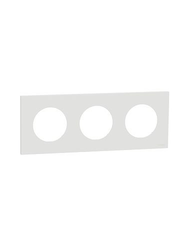 Odace plaque de finition 3 postes couleur Blanc craie SCHNEIDER S920706