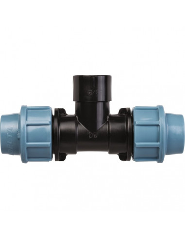 Raccord té avec dérivation Polypropylène À serrage extérieur PE 25 F20X27 UNIDELTA UTT253/4