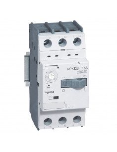 Disjoncteur moteur magnétothermique MPX³32S réglage thermique 1A à 1,6A pouvoir de coupure 100kA en 415V LEGRAND 417305