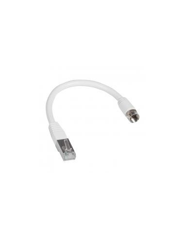 Cordon de brassage 1 embout coaxial et 1 embout RJ45 longueur 0,3m LEGRAND 413206