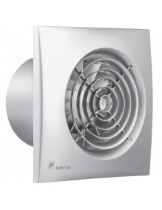 Aérateur 95 m3/h façade silver tempo réglable de 1 à 30 mn D 100 mm S&P 403516