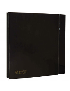 Aérateur design 85 m3/h façade noire clapet anti-retour D 100 mm S&P 403520