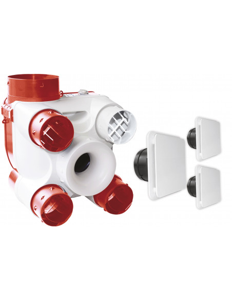 Kit VMC à sondes thermo-hygrométriques pour l'habitat pavillonnaire jusqu'à 4 s br S&P (UNELVENT) 603116