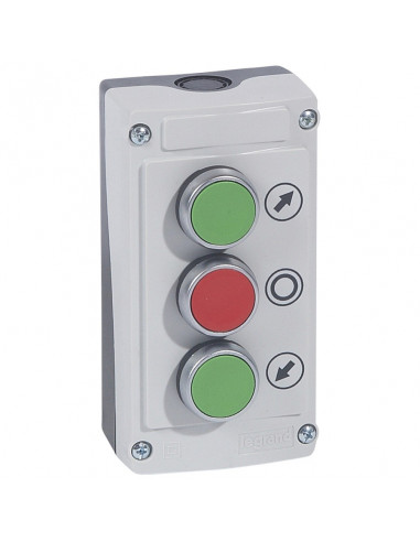 BOITIER 3 BOUTONS IMPULTIONS MONTEE OU DESCENTE 2NO 1NF LEGRAND 024236