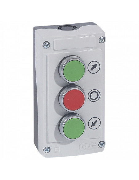 BOITIER 3 BOUTONS IMPULTIONS MONTEE OU DESCENTE 2NO 1NF LEGRAND 024236