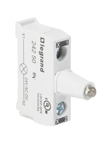 AUXILIAIRE DE COMMANDE ET DE SIGNALISATION BLOC LED 24V BLANC SAILLIE VIS LEGRAND 024250