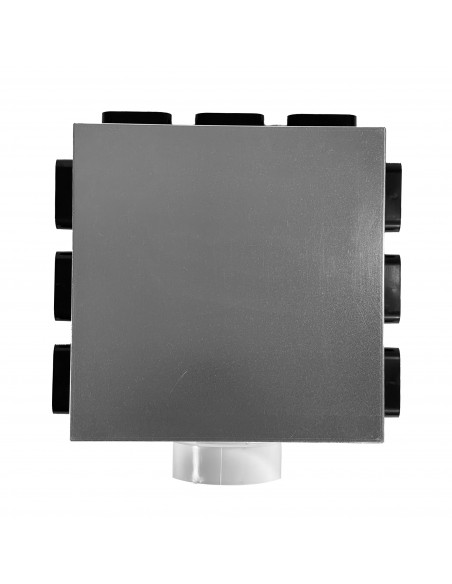 Plénum d'extraction/insuff br isolé, 9 piquages 50 x 114 mm et 1 piquage D 160 mm S&P (UNELVENT) 810509