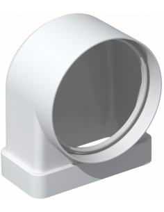 Coude mixte pvc rigide sectio nrectangulaire 40X110mm Equivalent D.circulaire 80mm S&P 832105