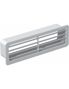 Grille extérieure rectangulaire PVC rigide 55x220mm gamme TUBPLA S&P (UNELVENT) 833641