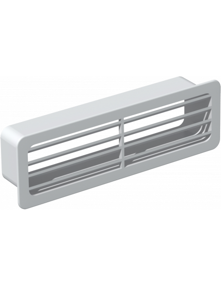 Grille extérieure rectangulaire PVC rigide 55x220mm gamme TUBPLA S&P (UNELVENT) 833641