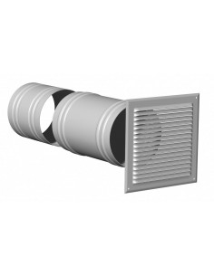 Grille de façade aluminium à auvent avec manchon télescopique D 160 mm S&P (UNELVENT) 875309