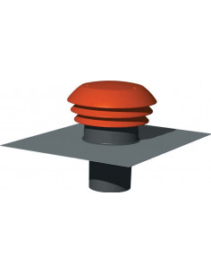 Chapeau de toiture plastique design D.raccordement 125 mm couleur tuile S&P (UNELVENT) 876000