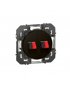 Prise haut-parleur double dooxie finition noir mat LEGRAND 095289 2