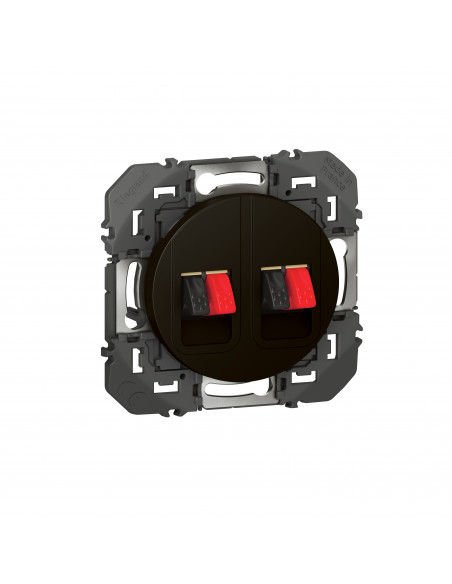 Prise haut-parleur double dooxie finition noir mat LEGRAND 095289
