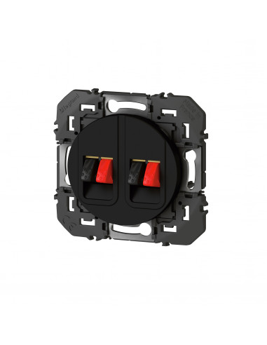 Prise haut-parleur double dooxie finition noir mat LEGRAND 095289