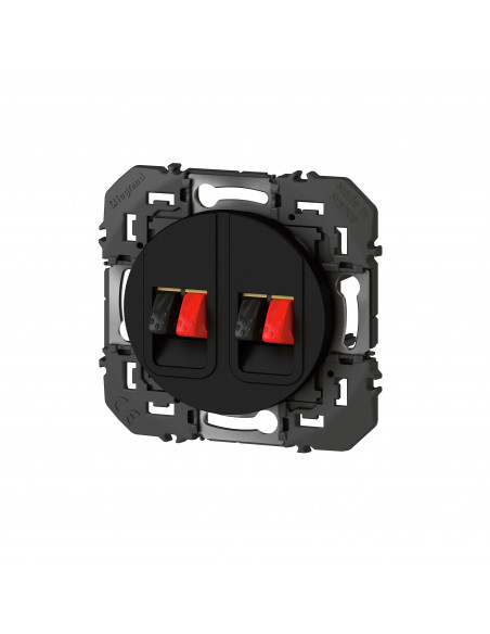 Prise haut-parleur double dooxie finition noir mat LEGRAND 095289
