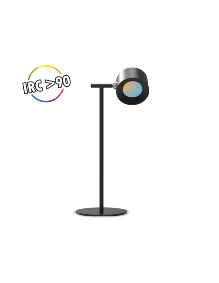 SUN LAMPE DE BUREAU 2W 3CCT DIM RONDE NOIRE MIIDEX LIGHTING 100864