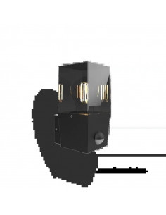 HELIOS APPLIQUE 1 X E27 RECTANGULAIRE IP44 ALU + DETECT IR MIIDEX LIGHTING 100941 2