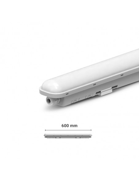 Reglette Étanche LED Intégrées Traversant 20W 4000K IP65 600mm TARN IK08 3A MIIDEX 101057