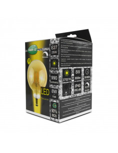 LED FIL COB GLOBE G125 E27 8W 2700K GOLDEN DIM (x5) MIIDEX LIGHTING 71582 2