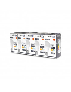 LED 8.5W BULB E27 4000K BOITE PACK DE 5 MIIDEX LIGHTING 739340 2