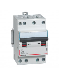Disjoncteur DX³6000 10kA arrivée haute et départ bas à vis 4 Pôles 400V 16A courbe C pour peigne HX³ optimisé LEGRAND 407907