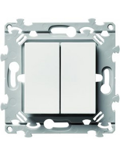 Essensya Double poussoir inverseur 1O+1F Blanc HAGER WE044