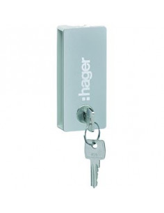 Fermeture à clé type Ronis 1242E pour porte opaque vega largeur 18 modules HAGER VZ310PVB
