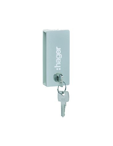 Fermeture à clé type Ronis 1242E pour porte opaque vega largeur 18 modules HAGER VZ310PVB