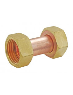 Raccord 2 Ecrous laiton douille cuivre 1 4693-15-15