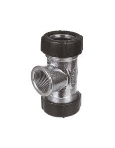 Té à compression ø15 - 15/21 pour tubes acier et PE GEBOQUICK GEBO 17.195.04.01