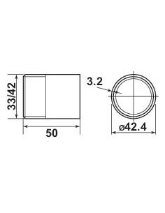 Embout Inox à visser M 1''1 4 L 50mm 101516914 2