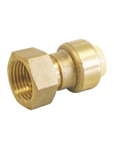 Raccord laiton à clipser à visser Ecrou tournant 14MM F1 2" PUSHFIT 101523614