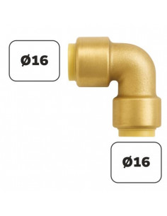 Coude laiton égal à clipser 16MM PUSHFIT 101523703 2