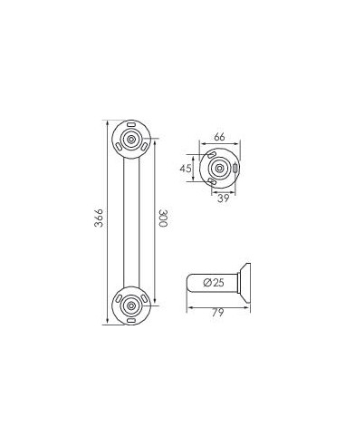 Barre de Maintien Droite Chrome 300 m 10203P