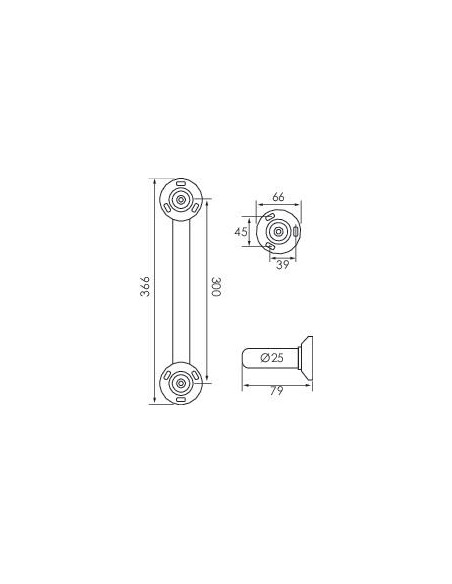 Barre de Maintien Droite Chrome 300 m 10203P