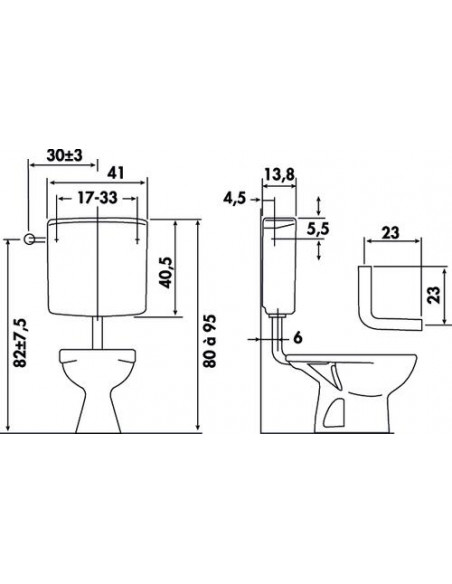 RESERVOIR GEBERIT EXTRA-PLAT avec tube 1022